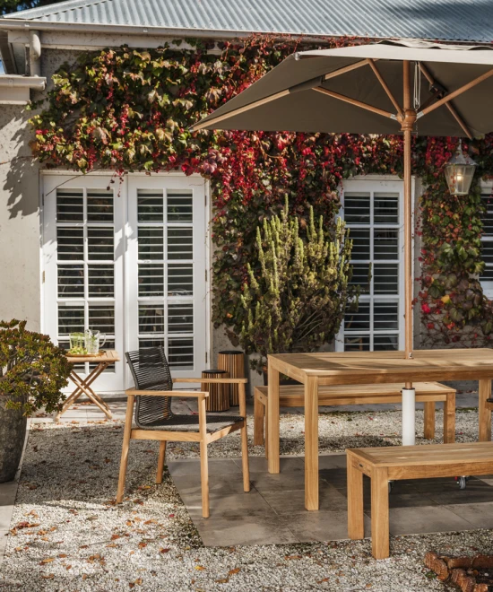 Avalon Chair with Linear Table & Bench (1)